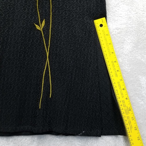 Vtg Maxi Dress Women S Black Chenille Long Sleeve Hippie Witchy‎ Dark Fairy Goth - Picture 13 of 16